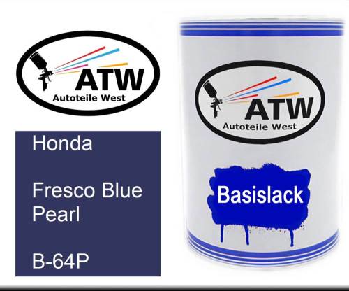 Honda, Fresco Blue Pearl, B-64P: 500ml Lackdose, von ATW Autoteile West.